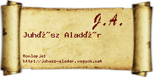 Juhász Aladár névjegykártya